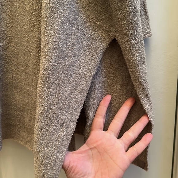 Barefoot Dreams CozyChic Lite Half Zip Rolled Edge Tunic Khaki Sz1X - Picture 10 of 10